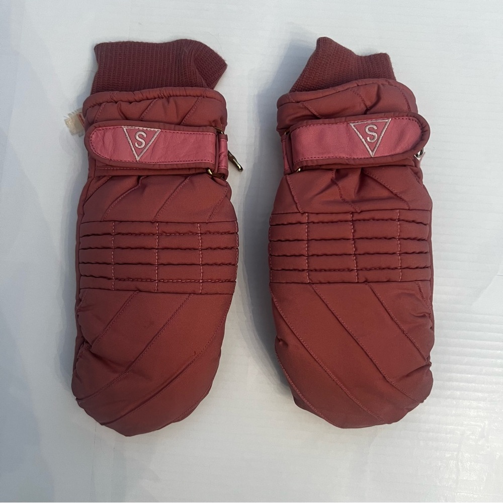 Vintage 90’s Saranac Mitten Gloves  Women's Sz Med Pink